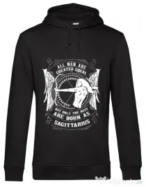Hoodie barbat cu gluga The best men are born as Sagittarius Negru