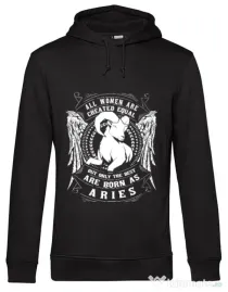 Hoodie barbat cu gluga The best women are born as Aries Negru