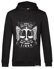Hoodie barbat cu gluga The best women are born as Libra Negru