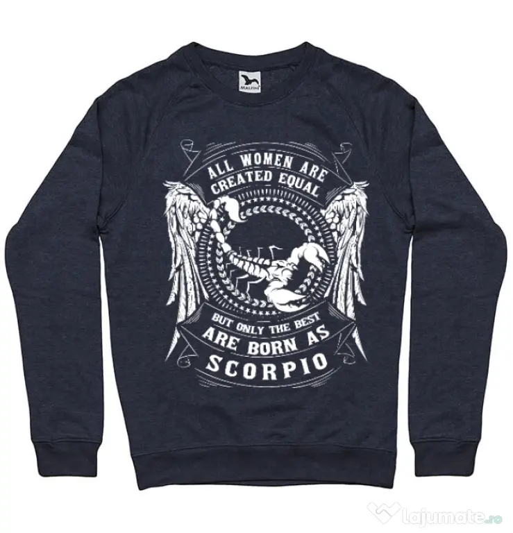 Bluza ADLER barbat The best women are born as Scorpio Denim inchis