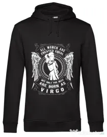 Hoodie barbat cu gluga The best women are born as Virgo Negru