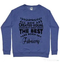 Bluza ADLER barbat The best men are born in February Albastru melanj