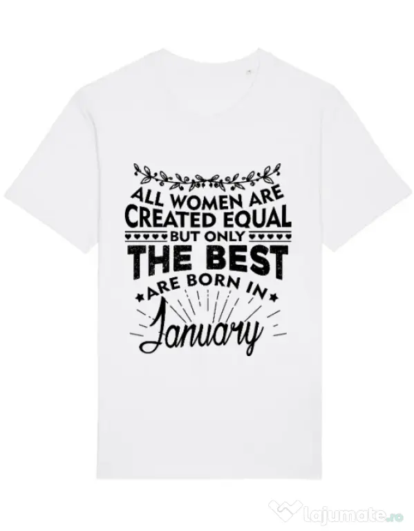 Tricou STANLEY STELLA barbat The best women are born in January Alb