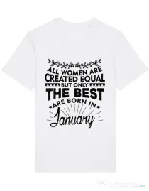 Tricou STANLEY STELLA barbat The best women are born in January Alb