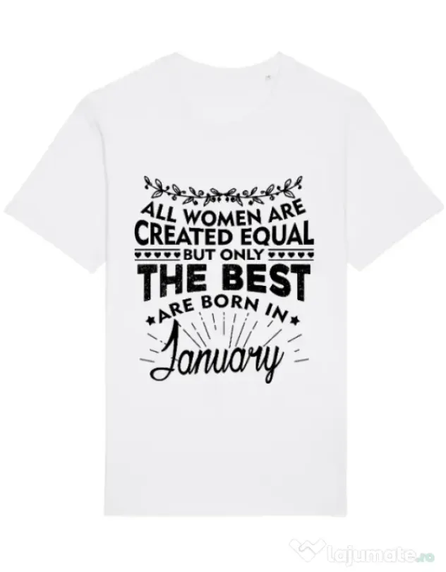 Tricou STANLEY STELLA barbat The best women are born in January Alb