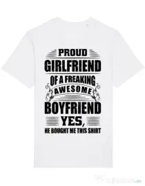 Tricou STANLEY STELLA barbat Proud girlfriend Alb