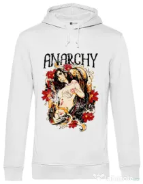 Hoodie barbat cu gluga Anarchy angel Alb