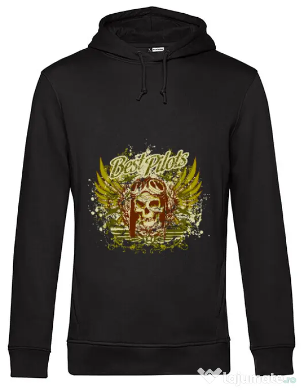 Hoodie barbat cu gluga Best pilots Negru