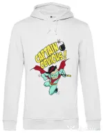 Hoodie barbat cu gluga Captain obvious Alb