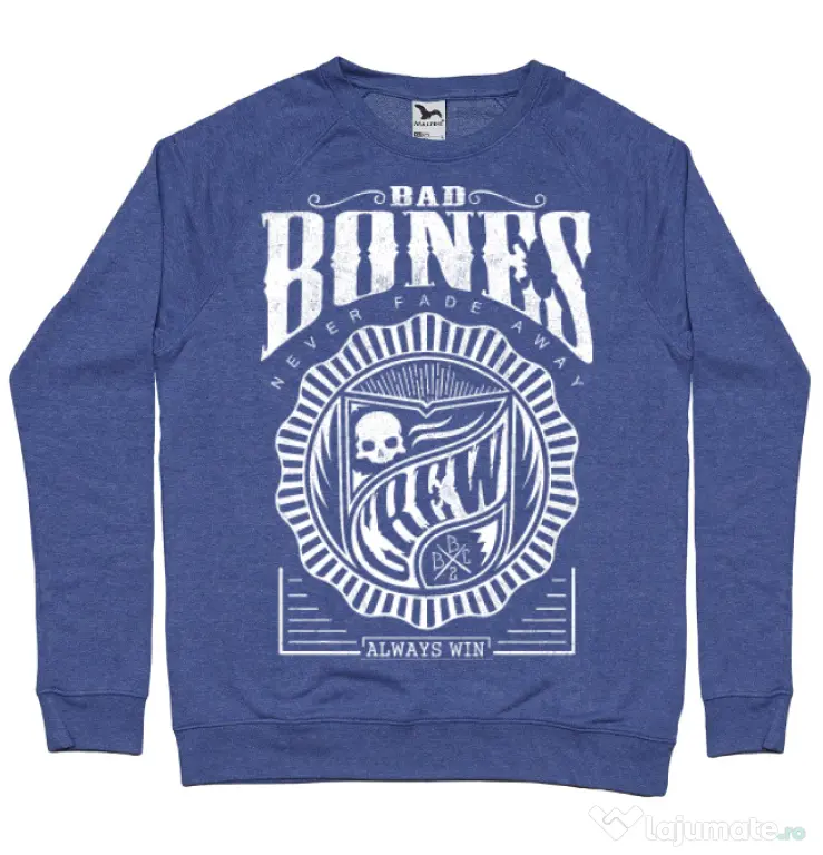 Bluza ADLER barbat Bad bones crew always win Albastru melanj