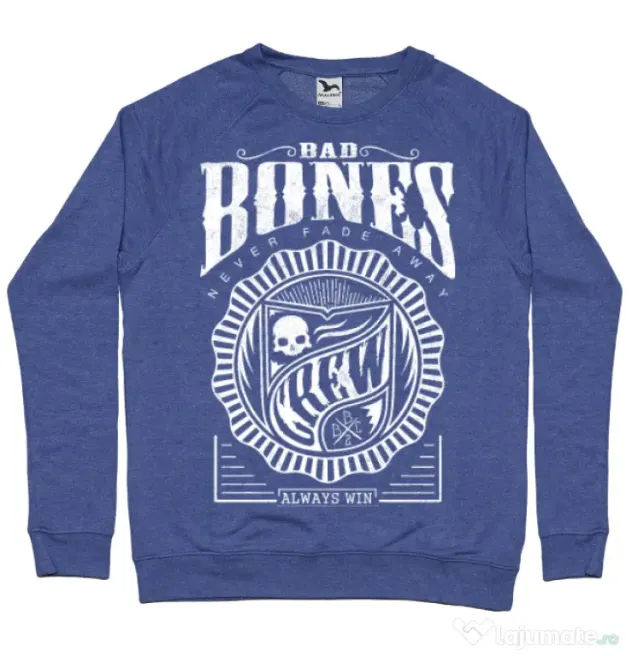 Bluza ADLER barbat Bad bones crew always win Albastru melanj