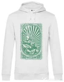Hoodie barbat cu gluga Frog king Alb