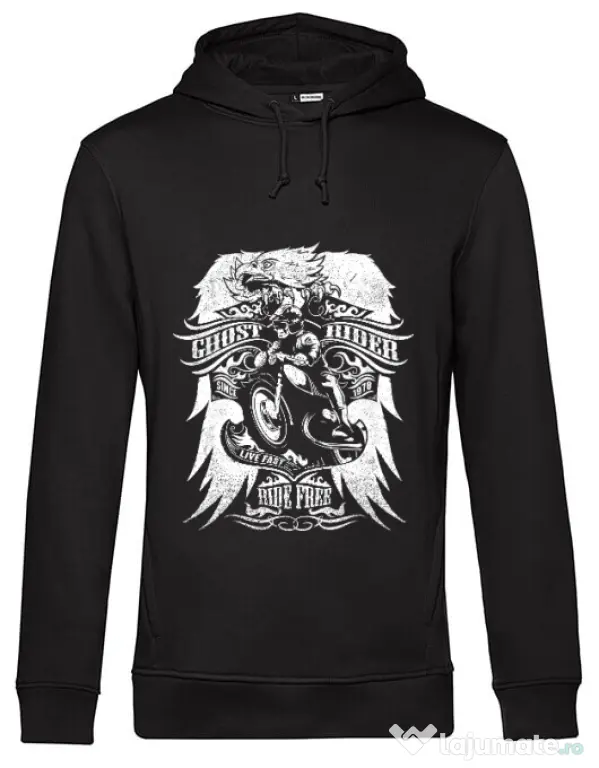 Hoodie barbat cu gluga Ghost rider Negru