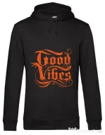 Hoodie barbat cu gluga Good vibes Negru