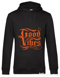 Hoodie barbat cu gluga Good vibes Negru