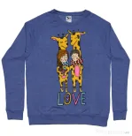 Bluza ADLER barbat Giraffes love Albastru melanj