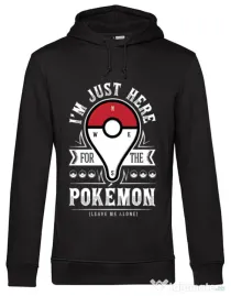 Hoodie barbat cu gluga Here for the Pokemon Negru