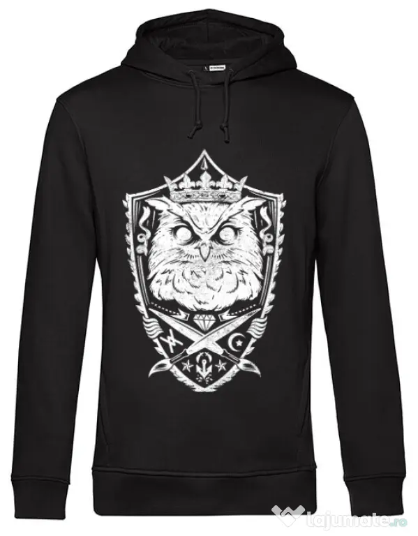 Hoodie barbat cu gluga King of the night Negru