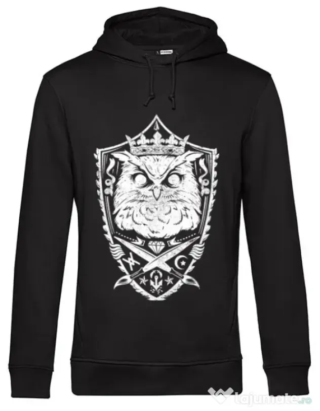 Hoodie barbat cu gluga King of the night Negru
