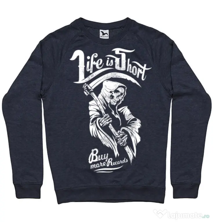 Bluza ADLER barbat Life is short Denim inchis