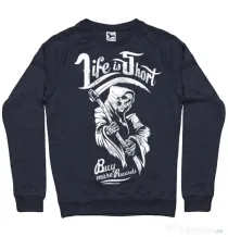Bluza ADLER barbat Life is short Denim inchis