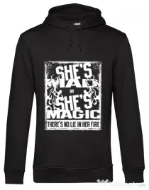 Hoodie barbat cu gluga Mad but magic Negru
