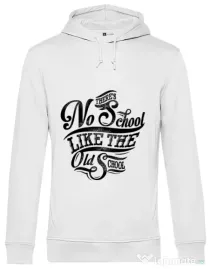 Hoodie barbat cu gluga Old school typography Alb