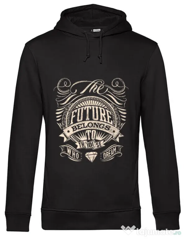 Hoodie barbat cu gluga The future Negru
