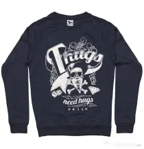 Bluza ADLER barbat Thugs need hugs Denim inchis
