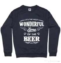 Bluza ADLER barbat Wonderful time of the beer Denim inchis