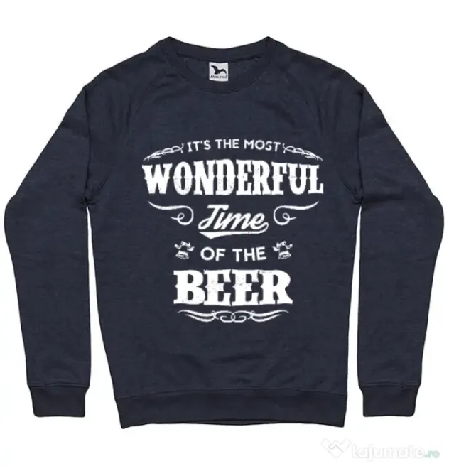 Bluza ADLER barbat Wonderful time of the beer Denim inchis