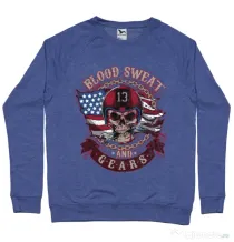 Bluza ADLER barbat Blood sweat and gears Albastru melanj