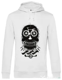 Hoodie barbat cu gluga Bicycle love Alb