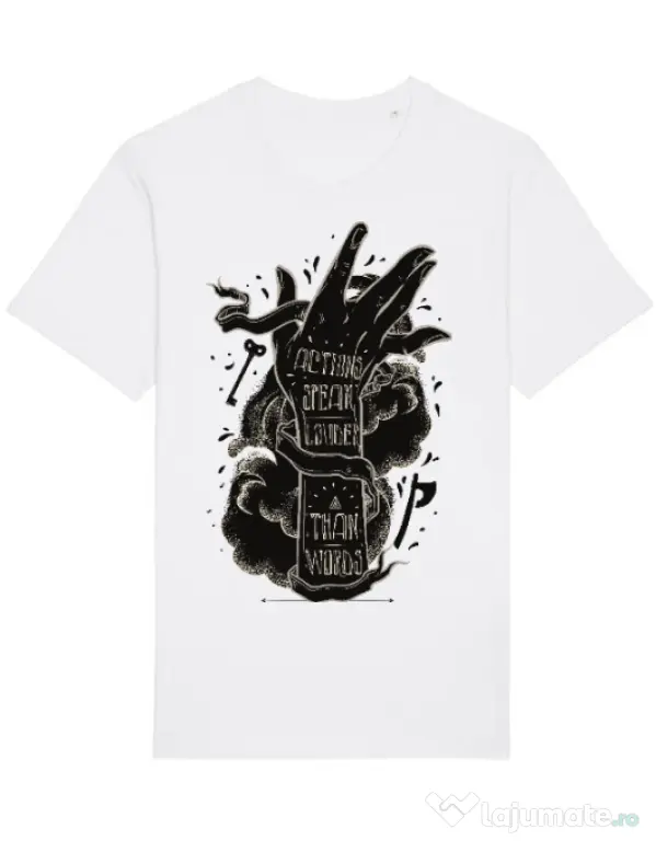 Tricou STANLEY STELLA barbat Actions speak louder Alb