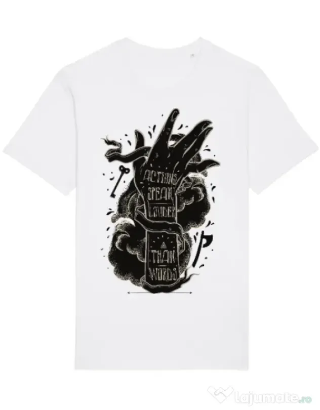 Tricou STANLEY STELLA barbat Actions speak louder Alb