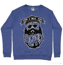 Bluza ADLER barbat Can i buy you a beard Albastru melanj