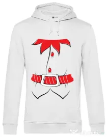 Hoodie barbat cu gluga Santa helper Alb