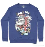 Bluza ADLER barbat Skater Santa Albastru melanj
