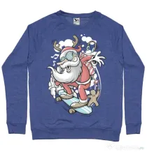Bluza ADLER barbat Skater Santa Albastru melanj