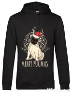 Hoodie barbat cu gluga Merry pugmas Negru
