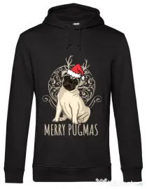 Hoodie barbat cu gluga Merry pugmas Negru