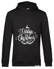 Hoodie barbat cu gluga Merry Christmas Negru
