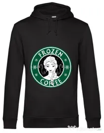 Hoodie barbat cu gluga Frozen coffee Negru