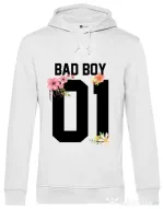 Hoodie barbat cu gluga Bad boy Alb
