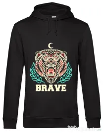 Hoodie barbat cu gluga Brave Negru