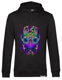 Hoodie barbat cu gluga Flower helmet Negru