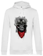 Hoodie barbat cu gluga Ape of duty Alb