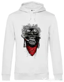 Hoodie barbat cu gluga Ape of duty Alb