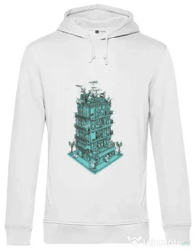 Hoodie barbat cu gluga Sound zone Alb