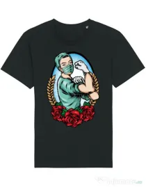 Tricou STANLEY STELLA barbat Rockabilly Nurse Negru